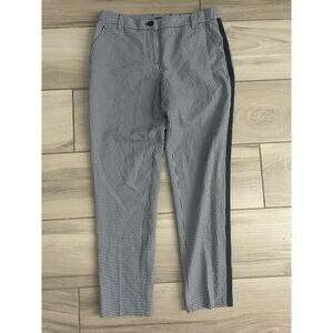 Armani Exchange AX Women's Pants Size 4 Navy Blue White Seersucker Performance